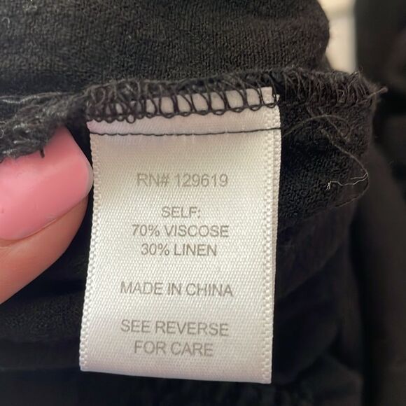 Allie Rose Black casual jumpsuit one piece size small viscose/linen - Picture 10 of 10